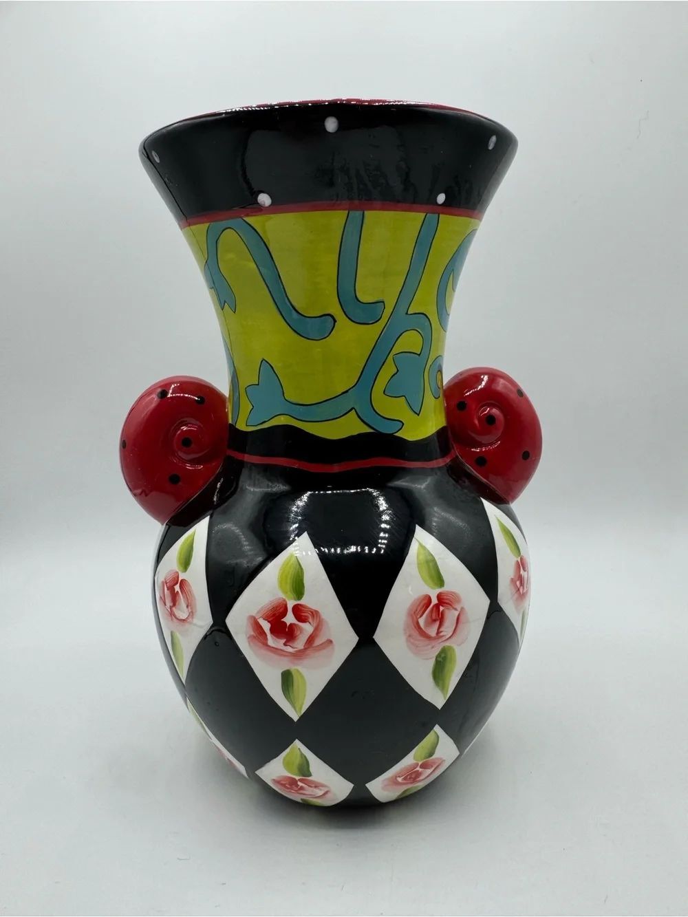 Vintage Joyce Shelton Tea Party Ceramic Vase